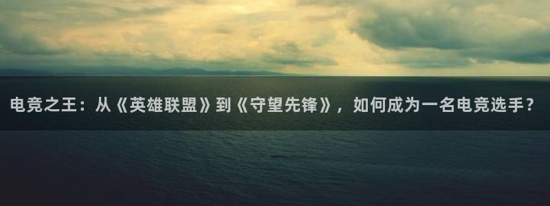 必赢电竞：电竞之王：从《英雄联盟》到《守望先锋》，如何成为一名电竞选手？